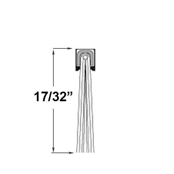 Skirting Weatherstrip, .530 Inch Height, Square Back - Black