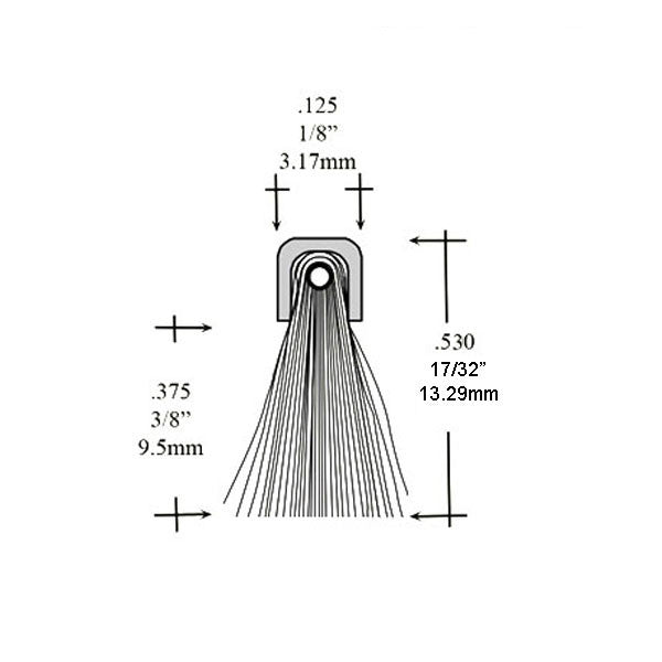 Skirting Weatherstrip, .530 Inch Height, Square Back - Black