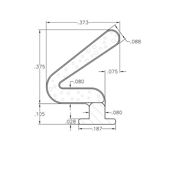 Foam Filled Sealing Weatherstrip .187 T-slot Backing, .480 H *DISCONTINUED*