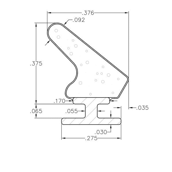 .275 T-Slot Backing, .375 Foam Seal Weather Stripping