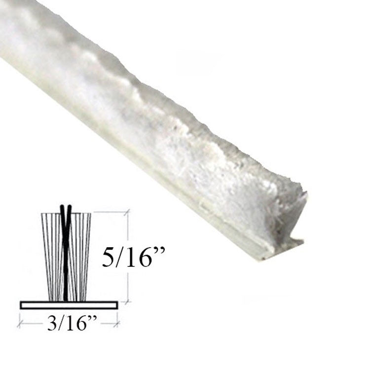 Weatherstrip .187 Backing x .300 Pile, T-Slot Fin Seal - White