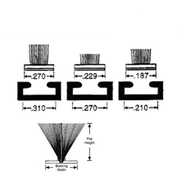 Fuzzy Weatherstrip .187 Backing, .500 Pile, FinSeal, Door and Window Weather Seal