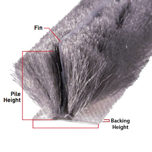 Weatherstrip .270 Backing x .190 T-Slot Pile, Fin Seal