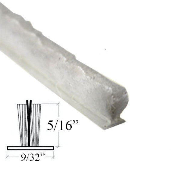 Weatherstrip .270 Backing x .320 Pile w/ Fin Seal - White