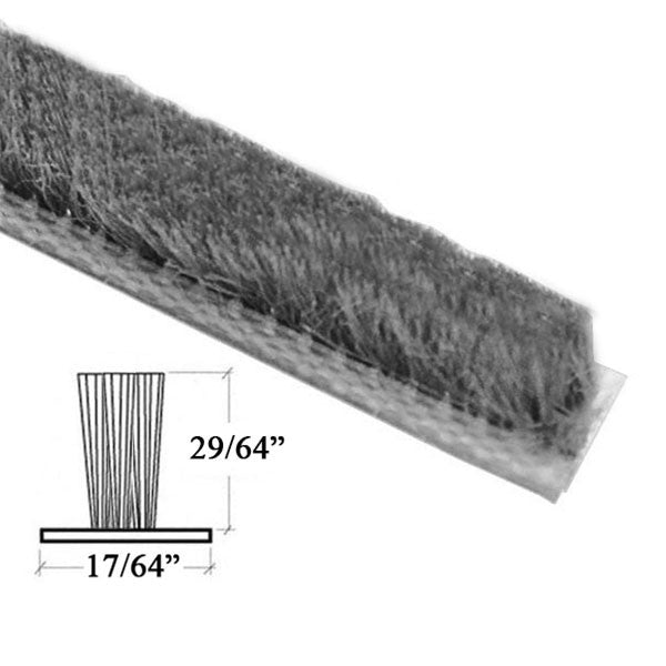 Weatherstrip .270 Backing x .440 T-Slot Pile, Door & Window - Gray