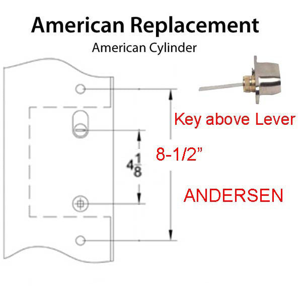 8-1/2 Screw Holes, Key Above Lever - Andersen