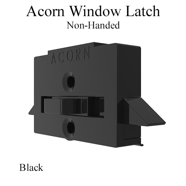 Acorn Plastic Window Latch, Non-Handed - Black