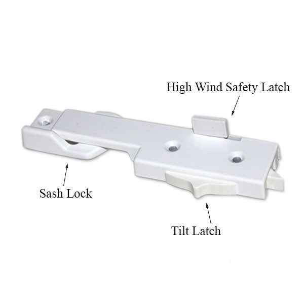 Tilt Latch Sash Lock Combo Unit, Double-Hung Vinyl Windows