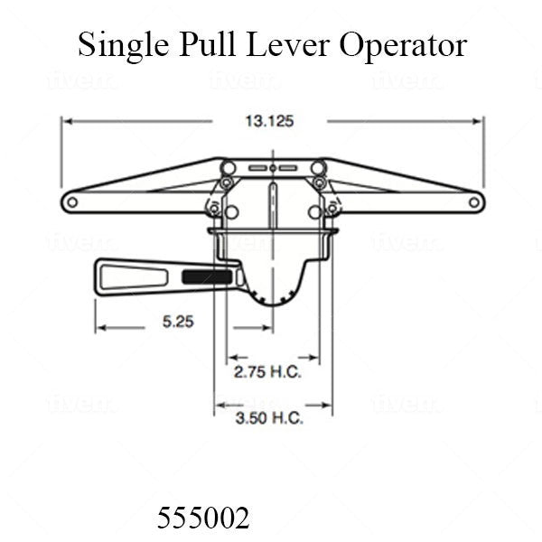 Truth Operator, Single Pull Lever,13-1/8 Inch - Longer F-Plate