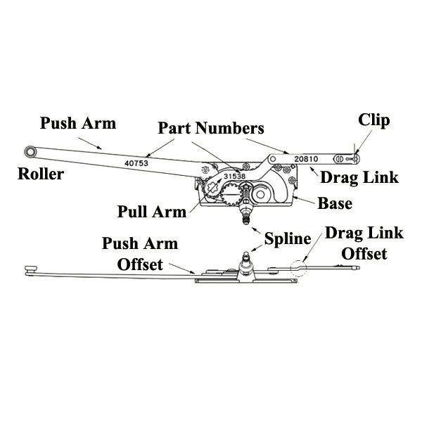 Casement Operator Entrygard Dual Arm, Long Link 20810