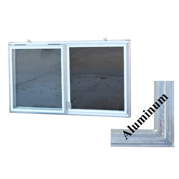 C-300-16 Aluminum Basement Window Insert, Single Pane Glass