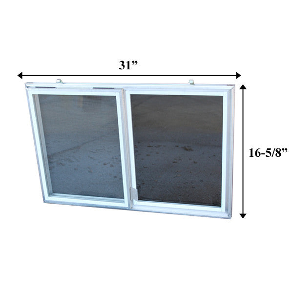 C-310-16 Aluminum Basement Window Insert, Dual Pane Glass