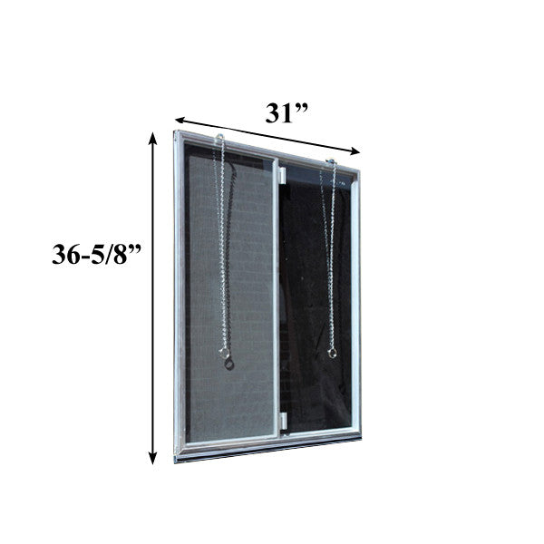Kewanee C-310A-K-36 Aluminum Basement Window Insert, Dual Pane Glass