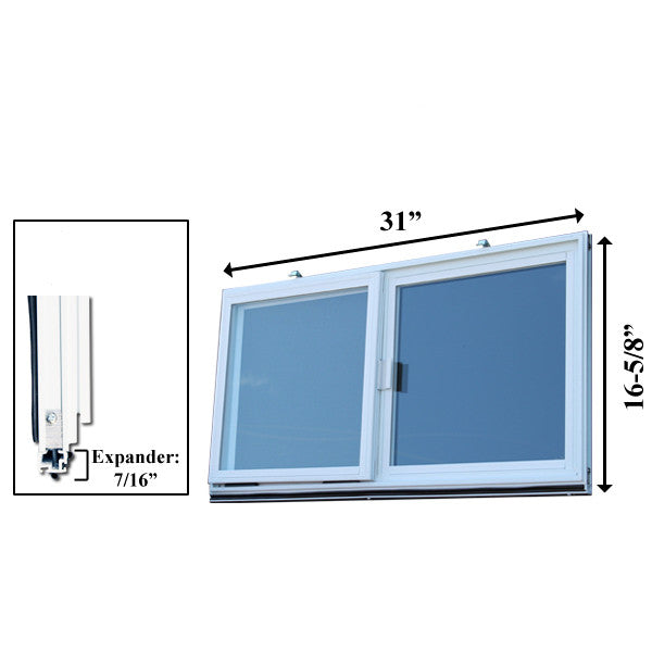 Monarch C-400A-16 Vinyl Basement Window Insert, Dual Pane Glass