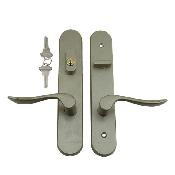 MARVIN ACTIVE KEYED HANDLE SET TRIMSET WITH INTERIOR THUMBTURN - SATIN TAUPE