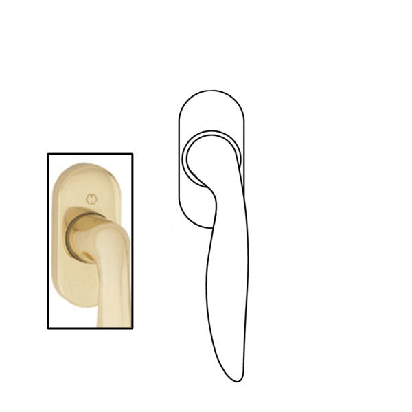 Toronto Handle for Tilt & Turn Windows - Solid Brass - Resista Polished Brass, Right Hand