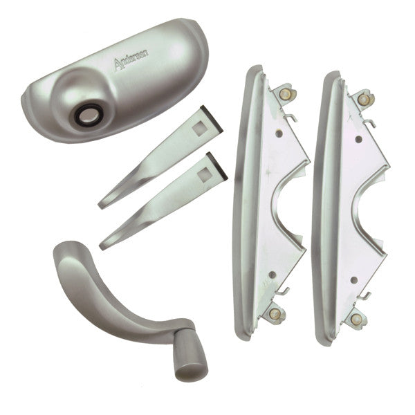Andersen 400 Series Awning Hardware Package 1500004 Brushed Chrome Estate Style Hardware Set 1999 to Present