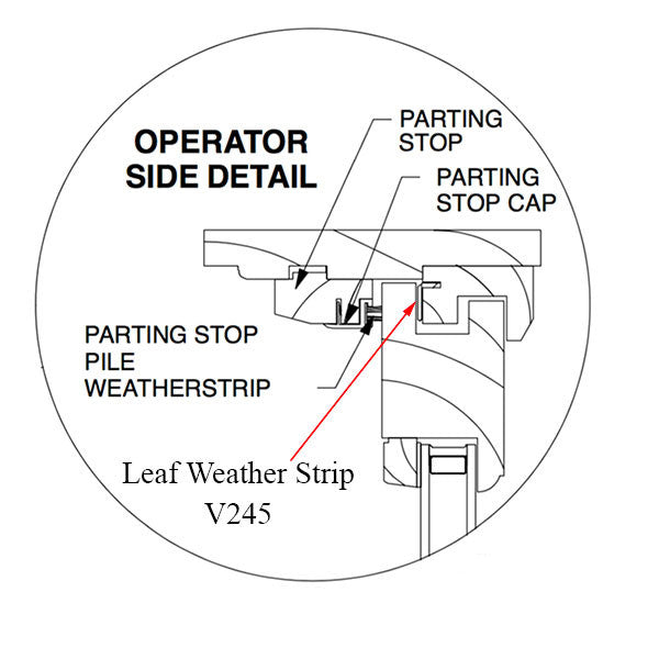 Marvin V245 Leaf Weather Strip, Panel Guide And Jamb Liner 2 @ 72" - Beige