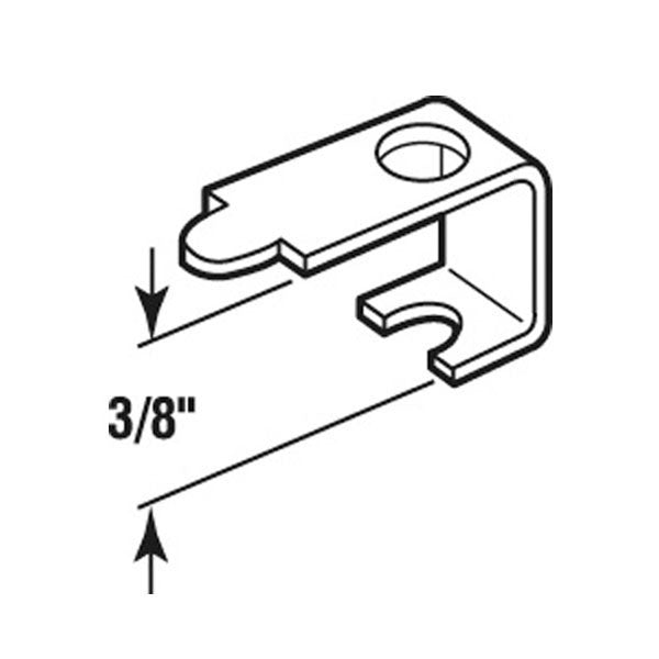 Casement Clips, 3/8 inch Aluminum - 12 Pack w/ Screws