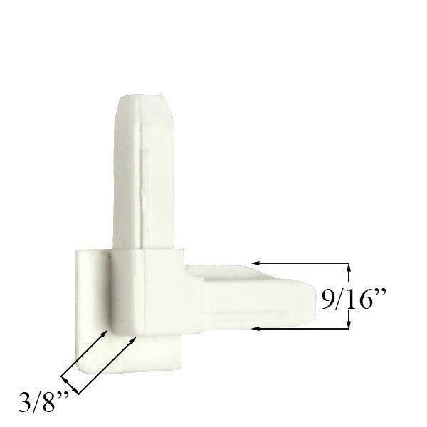 Outside Double Hung Corner Key and Inside Casement Corner, Plastic - White