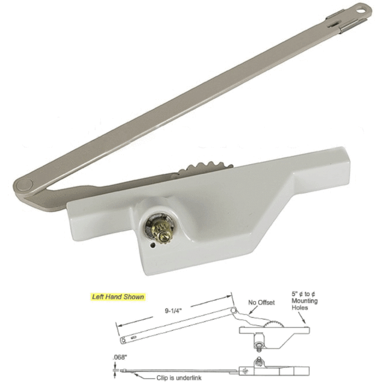 Truth Hardware Dyad Casement Window Operator with 9-1/4" Link Arm