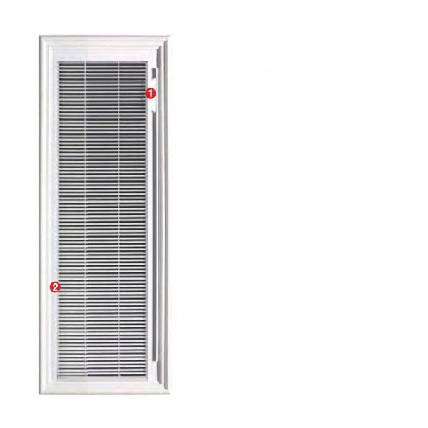 Therma-Tru 8 x 36 x 1/2, 1-Lite Door Glass & Surround with Internal Blinds