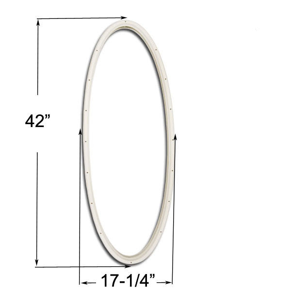 Therma-Tru 16 X 40 Oval Surround Only, No Glass - Interior / Exterior Frames - White