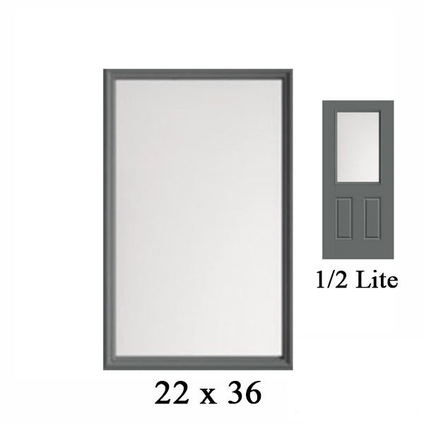 Therma-Tru 22 x 36 x 1-Lite Surround with Satin Etch Privacy Glass