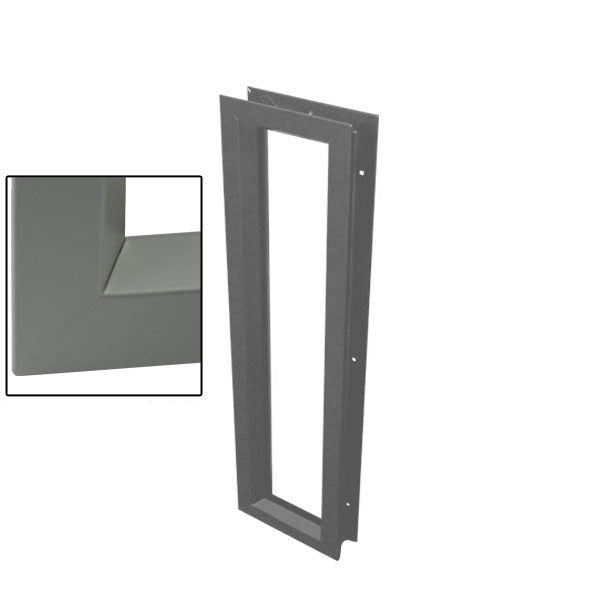 Commercial Door Lite Frames, 6" x 27" Low Profile Metal, Screw Together- Grey