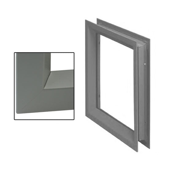 Commercial Door Light Frames, 12" x 12" Low Profile Metal, Screw Together- Grey