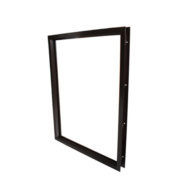Commercial Door Lite Frames, 24" x 32" Low Profile Metal, Screw Together - Dark Bronze