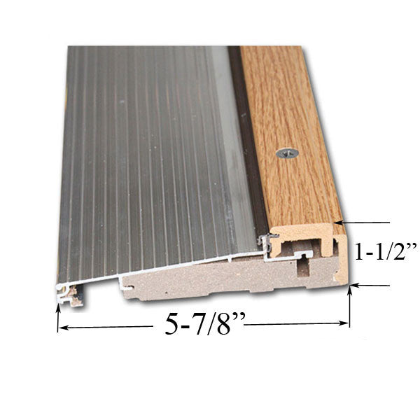 Threshold, Adjustable Oak Cap, 4-9/16" Wall - Mill Finish - 6 Foot Width