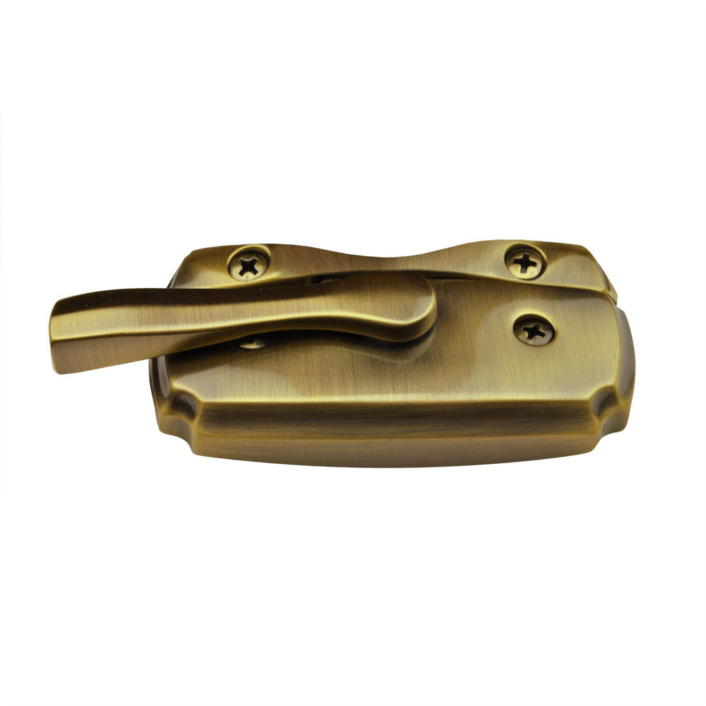 Sash Lock - Double Hung Windows 1600695 Antique Brass Flush Mount Estate Sash Lock with Keeper