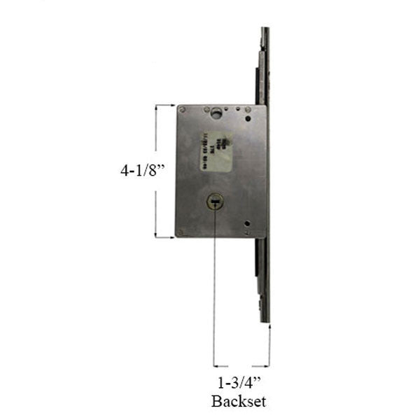 Multipoint Sliding Door Lock 3 Hooks , 1-3/4 Backset - Stainless Steel
