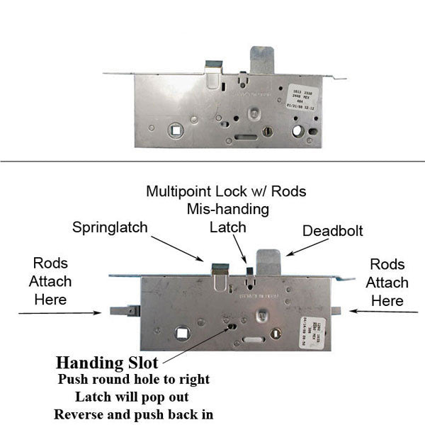 Mortise Lock, Multi-Point with concealed rods, Active 60/92 - Marvin