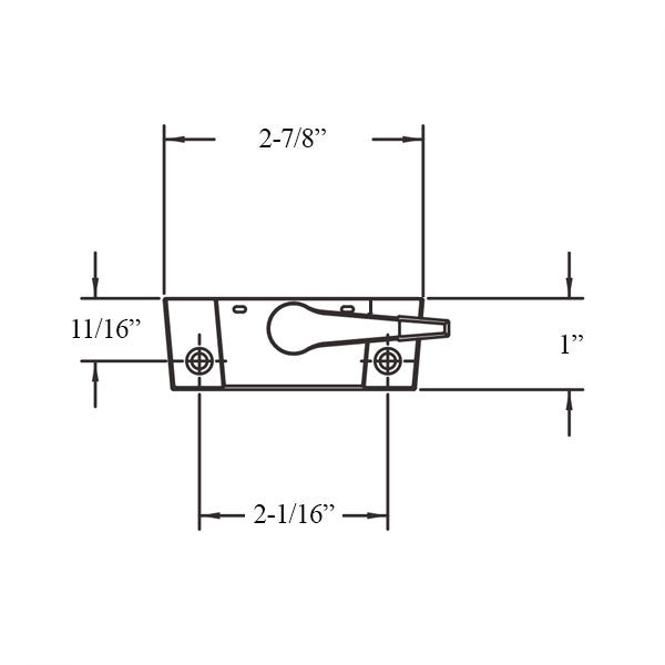 Double or Single Hung Window Sash Lock, 2-1/16" Screw Hole Spacing - Beige