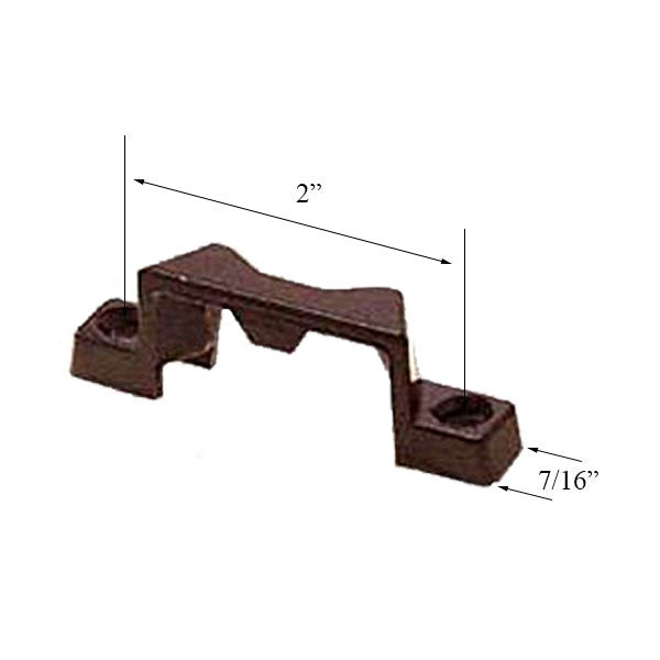 Sash Lock Keeper, 2 inch Hole Spacing - Bronze