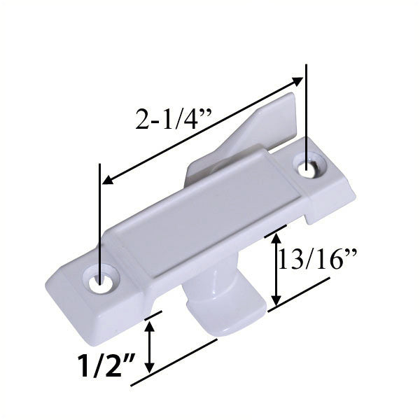 Acorn Window Parts: 1/2 inch Offset sash lock / Latch - White *DISCONTINUED*