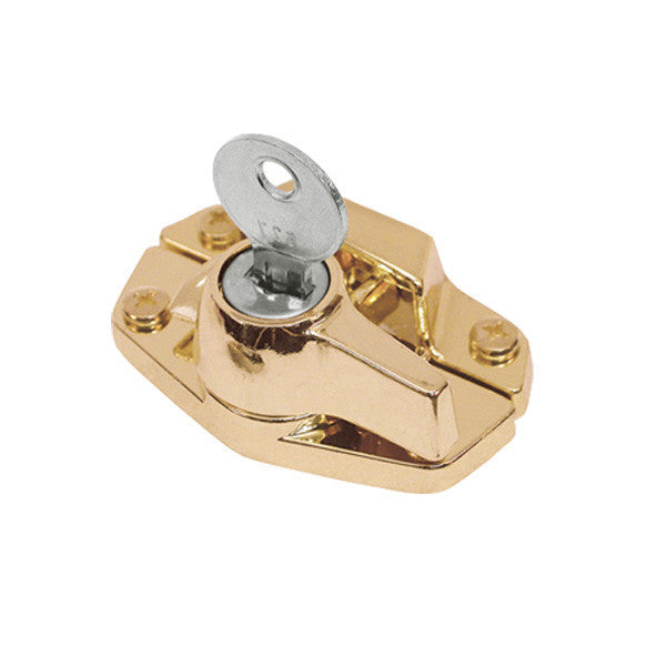 Sash / Cam Lock (Keyed) - Wood Sash Hardware, Diecast - Polished Brass