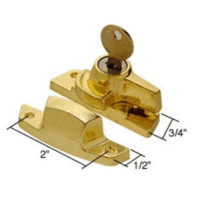 Sash / Cam Lock (Keyed) - Wood Sash Hardware, Diecast - Polished Brass