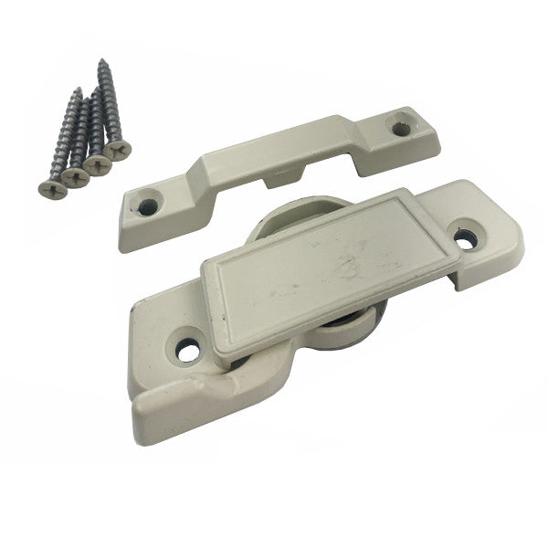 Sash Lock with Under Plate - 2-1/4" Screw Hole Spacing, Left Hand - Snow White
