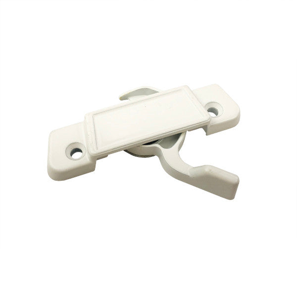 Sash Lock with Under Plate - 2-1/4" Screw Hole Spacing, Left Hand - Snow White