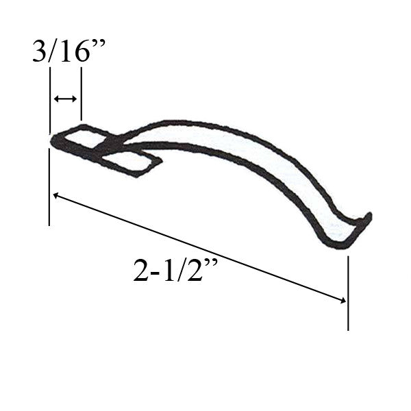 Tension Spring, Side Flat 3/16” x 2-1/2" - Mill