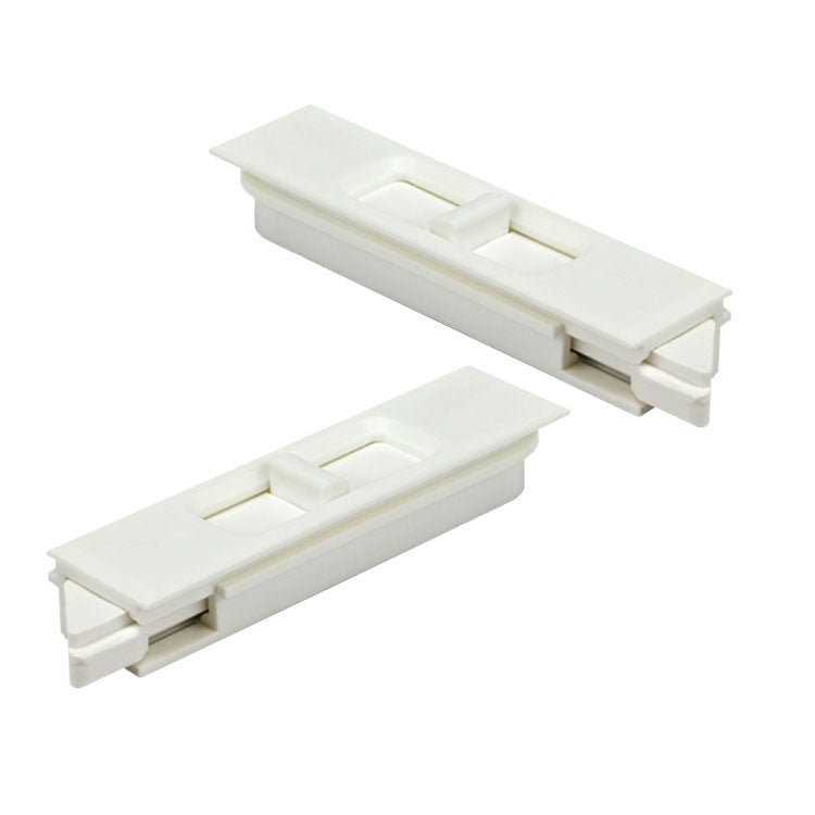 Tilt In Vinyl Window Latches, Angled Nose, Low Profile Button, Pair - Creamy White