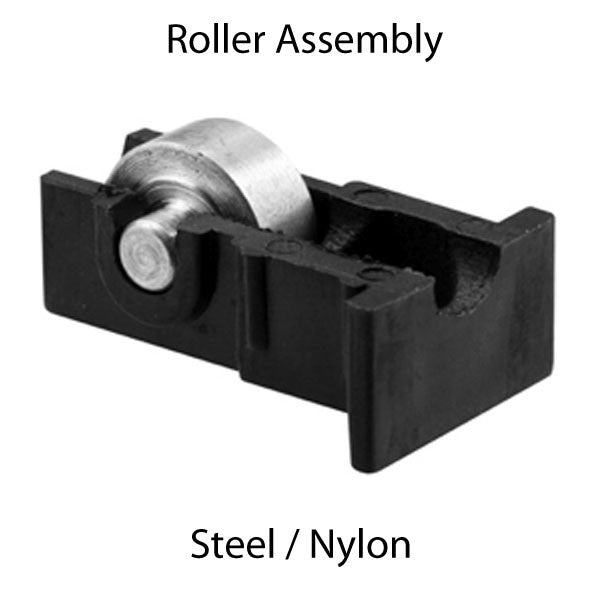 Roller Assembly (Flat) - Sliding Windows, Nylon / Steel - Black