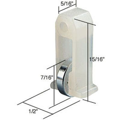 Roller Assembly (Flat) - Sliding Windows, Vertical Rail - Nylon *DISCONTINUED*