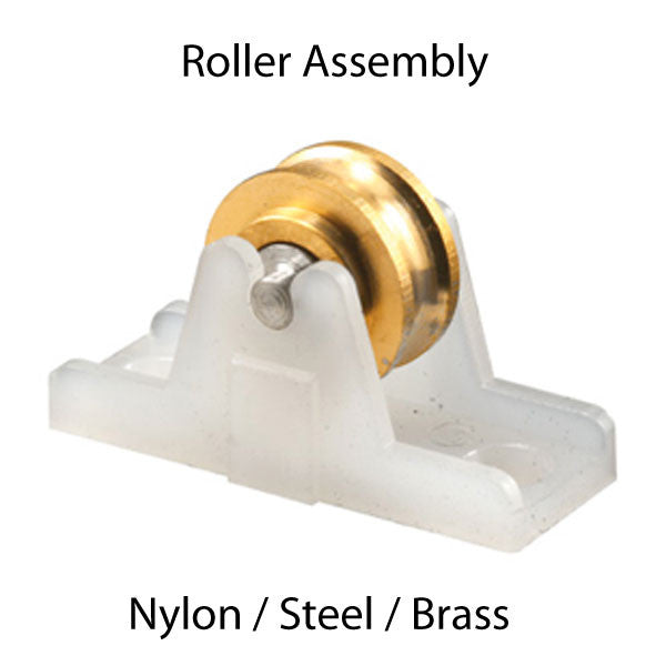 Roller Assembly (Grooved) - Sliding Windows, Brass/Nylon/Steel