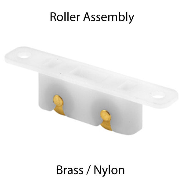 Roller Assembly (Flat) - Sliding Windows, Nylon / Solid Brass *DISCONTINUED*