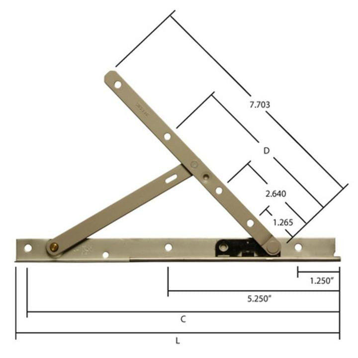 Truth Hardware 10" Concealed Casement Window Hinges - 14.75