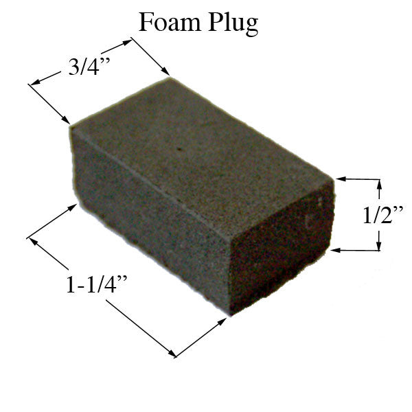 Foam Balance Plug, 1/2 x 3/4 x 1-1/4 - Black